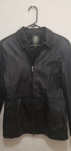 Black Vera Pelle Italian Leather Jacket 42